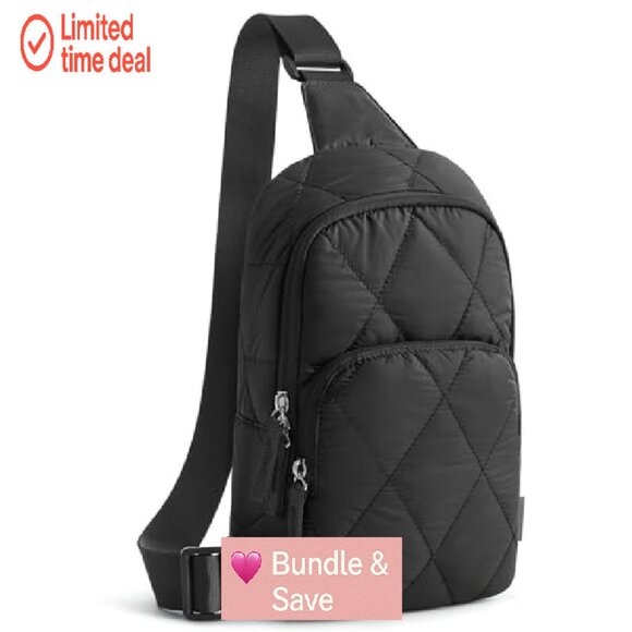 Quilted Puffer Sling Bag, Lightweight Crossbody Purse for Travel & Daily Use - Picture 2 of 8